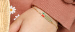 Red Cherries 18 Carat Gold Id Chain Bracelet - Image 2
