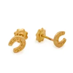 Horseshoe Gold Stud Earrings