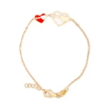 Two Hearts and Heart Beats Gold Chain Bracelet