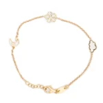 Snowflake and Cloud Gold Chain Bracelet