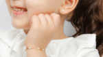 Round Gold Stud Earrings with Fresh Water Pearl - Image 2