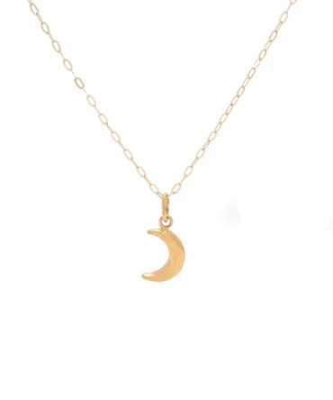 crescent moon 18k gold necklace