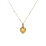 simple heart shaped 18k gold necklace