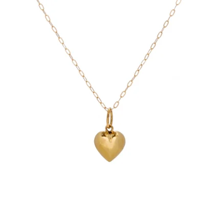 simple heart shaped 18k gold necklace
